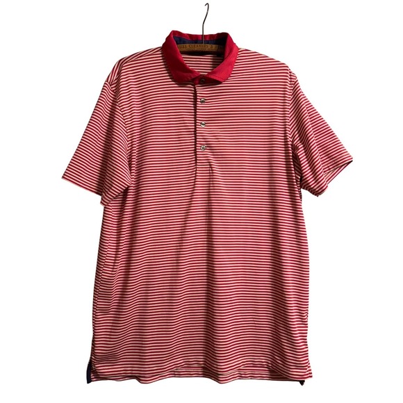 Greyson Other - Greyson Men's L Red White Striped Polo Shirt Golf Casual Short Sleeve Resort
